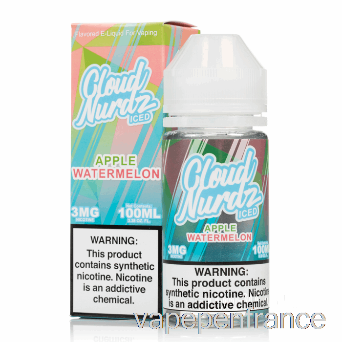 Pastèque Aux Pommes Glacées - Cloud Nurdz - Stylo Vape 100 Ml 3 Mg